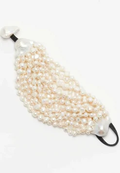 Monies 16 Strand Baroque, Freshwater Pearl And Leather Bracelet