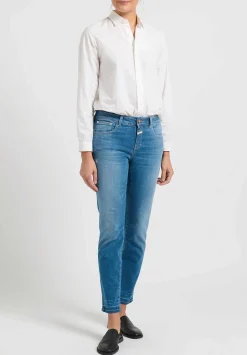 Closed A Better Blue Baker Cropped Jeans In Mid Blue