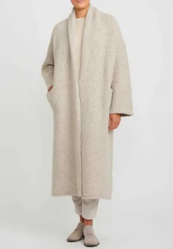 Lauren Manoogian Alpaca Long Shawl Cardigan In Pebble Grey