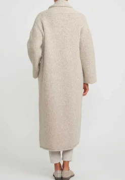 Lauren Manoogian Alpaca Long Shawl Cardigan In Pebble Grey