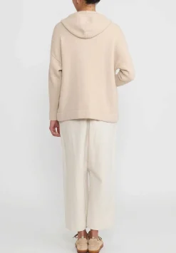 Lauren Manoogian Baby Alpaca Hooded Cardigan In Alabaster White