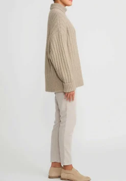 Lauren Manoogian Baby Alpaca Ribbed Turtleneck In Stoneware Natural