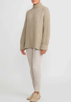 Lauren Manoogian Baby Alpaca Ribbed Turtleneck In Stoneware Natural