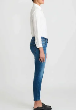 Closed Baker Cropped Cotton Denim Jeans In Dark Blue