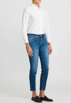 Closed Baker Cropped Cotton Denim Jeans In Dark Blue