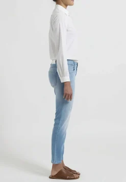 Closed Baker'' Distressed & Cropped Narrow Jeans In Light Blue