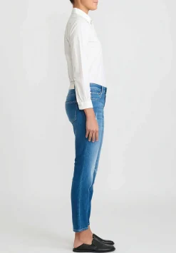 Closed Baker Mid-Rise Distressed Jeans In Mid Blue