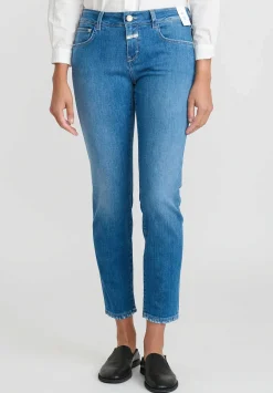 Closed Baker Mid-Rise Jeans In Faded Dark Blue