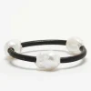 Monies Baroque Pearl And Leather Bangle Bracelet Iv