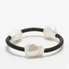 Monies Baroque Pearl And Leather Bangle Bracelet I