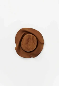 Horisaki Design & Handel Beaver Fur Felt Wrinkled Hat With Earflaps In Khaki Brown