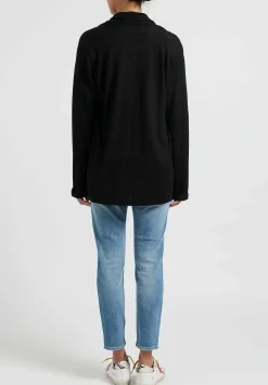 Frenckenberger Belted Cashmere Shawl Cardigan In Black/Chalk White