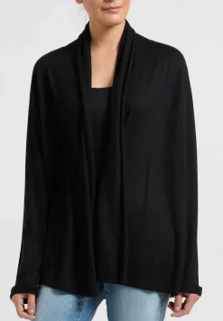 Frenckenberger Belted Cashmere Shawl Cardigan In Black/Chalk White