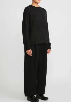 Lauren Manoogian Brushed Baby Alpaca And Merino Wool Pants In Black
