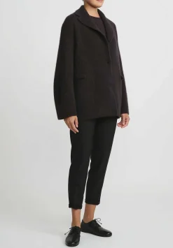 Boboutic Cashmere & Silk Knit Jacket In Ebano Brown