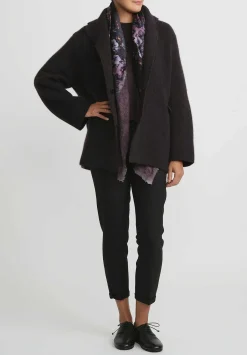 Boboutic Cashmere & Silk Knit Jacket In Ebano Brown