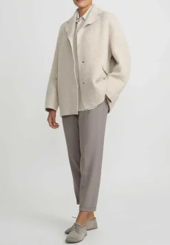 Boboutic Cashmere & Silk Knit Jacket In Natural White
