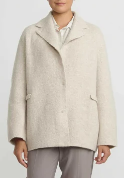 Boboutic Cashmere & Silk Knit Jacket In Natural White