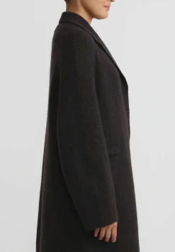 Boboutic Cashmere & Silk Long Coat In Dark Brown