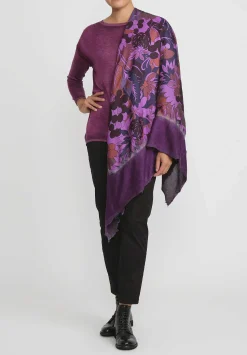 Avant Toi Cashmere & Silk One-Of-A-Kind Foulard Scarf In Nero Orchid Purple