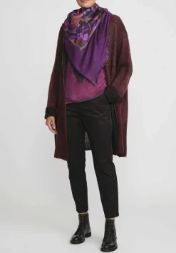 Avant Toi Cashmere & Silk One-Of-A-Kind Foulard Scarf In Nero Orchid Purple