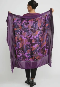 Avant Toi Cashmere & Silk One-Of-A-Kind Foulard Scarf In Nero Orchid Purple