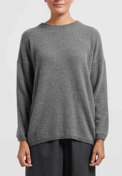 Kaval Cashmere And Sable Crewneck Sweater In Grey