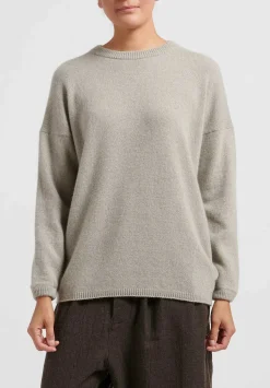 Kaval Cashmere And Sable Crewneck Sweater In Light Mocha Natural