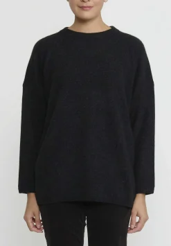 Kaval Cashmere And Sable Crewneck Sweater In Charcoal Grey