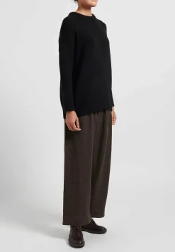 Kaval Cashmere And Sable Loose Knit Sweater In Black