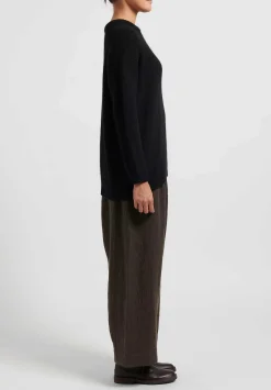 Kaval Cashmere And Sable Loose Knit Sweater In Black