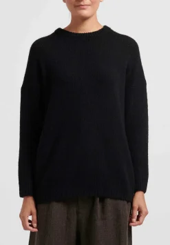 Kaval Cashmere And Sable Loose Knit Sweater In Black