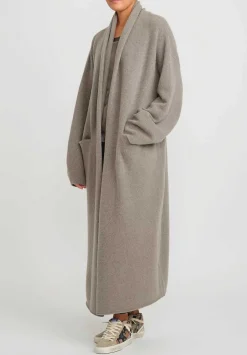 Frenckenberger Cashmere Big Cardigan Coat In Mole Grey