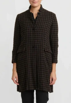 Daniela Gregis Cashmere Checkered ''Marta'' Jacket In Black & Marrone Brown