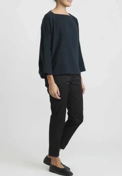 Daniela Gregis Cashmere Checkered ''Quadrato'' Top In Pino/Blue
