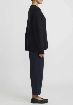 Jil Sander Cashmere Crewneck Sweater In Black