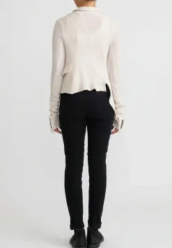 Rundholz Cashmere Cropped Asymmetrical Knit Jacket In Ivory White