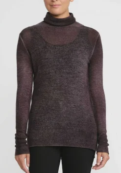Avant Toi Cashmere Garza Turtleneck Sweater In Nero Seppia Brown