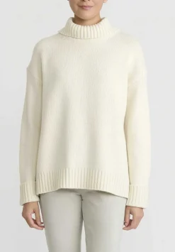 Jil Sander Cashmere High Neck Sweater In Natural White