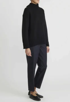Jil Sander Cashmere High Neck Sweater In Black