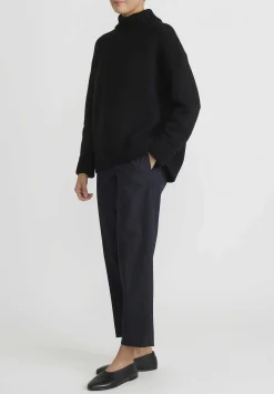 Jil Sander Cashmere High Neck Sweater In Black