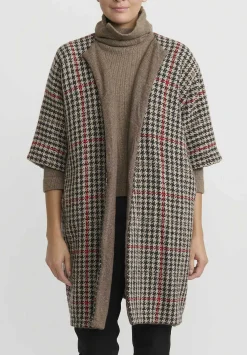 Daniela Gregis Cashmere Houndstooth ''Cappotto'' Coat In Abete Brown