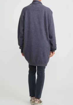 Frenckenberger Cashmere Long Grandpa Cardigan In Indigo Blue