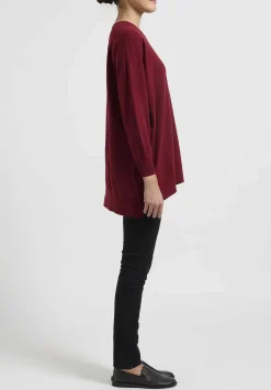 Hania New York Cashmere Marley Crewneck Sweater In Russet Red