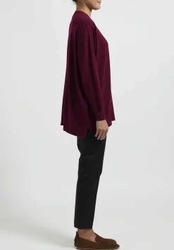 Hania New York Cashmere Marley Crewneck Sweater In Pompeii Red