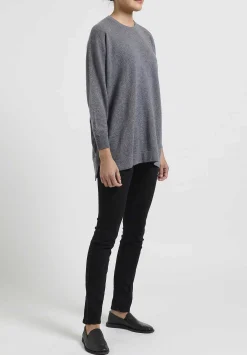 Hania New York Cashmere Marley Crewneck In Smog Grey