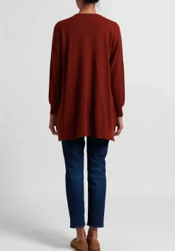 Hania New York Cashmere Marley V-Neck Sweater In Harissa Red