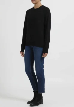 Frenckenberger Cashmere Mini Round Neck Sweater In Black