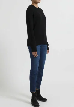 Frenckenberger Cashmere Mini Round Neck Sweater In Black
