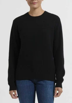 Frenckenberger Cashmere Mini Round Neck Sweater In Black